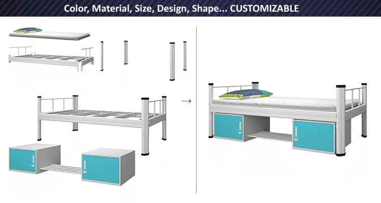 Hospital Furniture ABS Bedside Colorful Double-Layer Cabinet with Castors Mobile Medical Cabinet Bedside Locker on Wheels