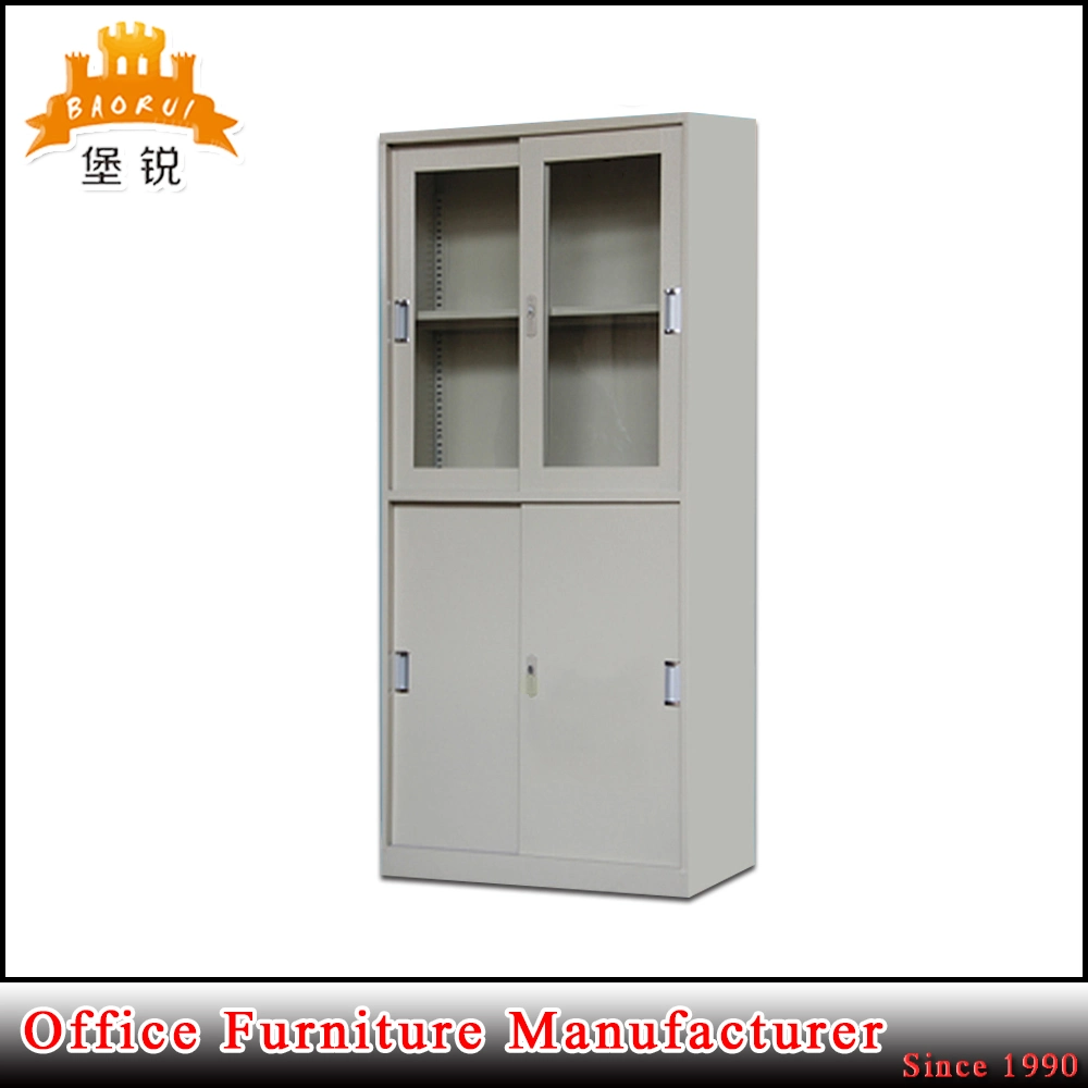 up Glass Down Metal Sliding Door Office Laboratory Storage Cabinet