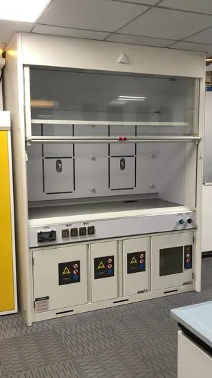 垂直サッシ付き省エネ耐薬品実験室用ヒュームフード、50/60 Hz、115/220 V